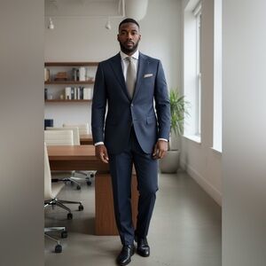 Blue Suit with Classic Professional Design